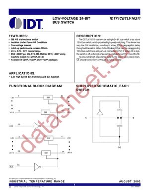 IDT74CBTLV16211PFG datasheet  